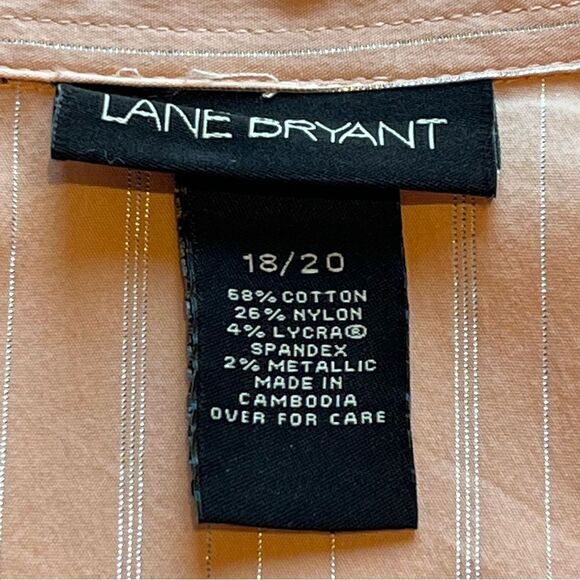 Lane Bryant Women's Button blouse long sleeve Size 18/20 Pastel Orange - Picture 3 of 11